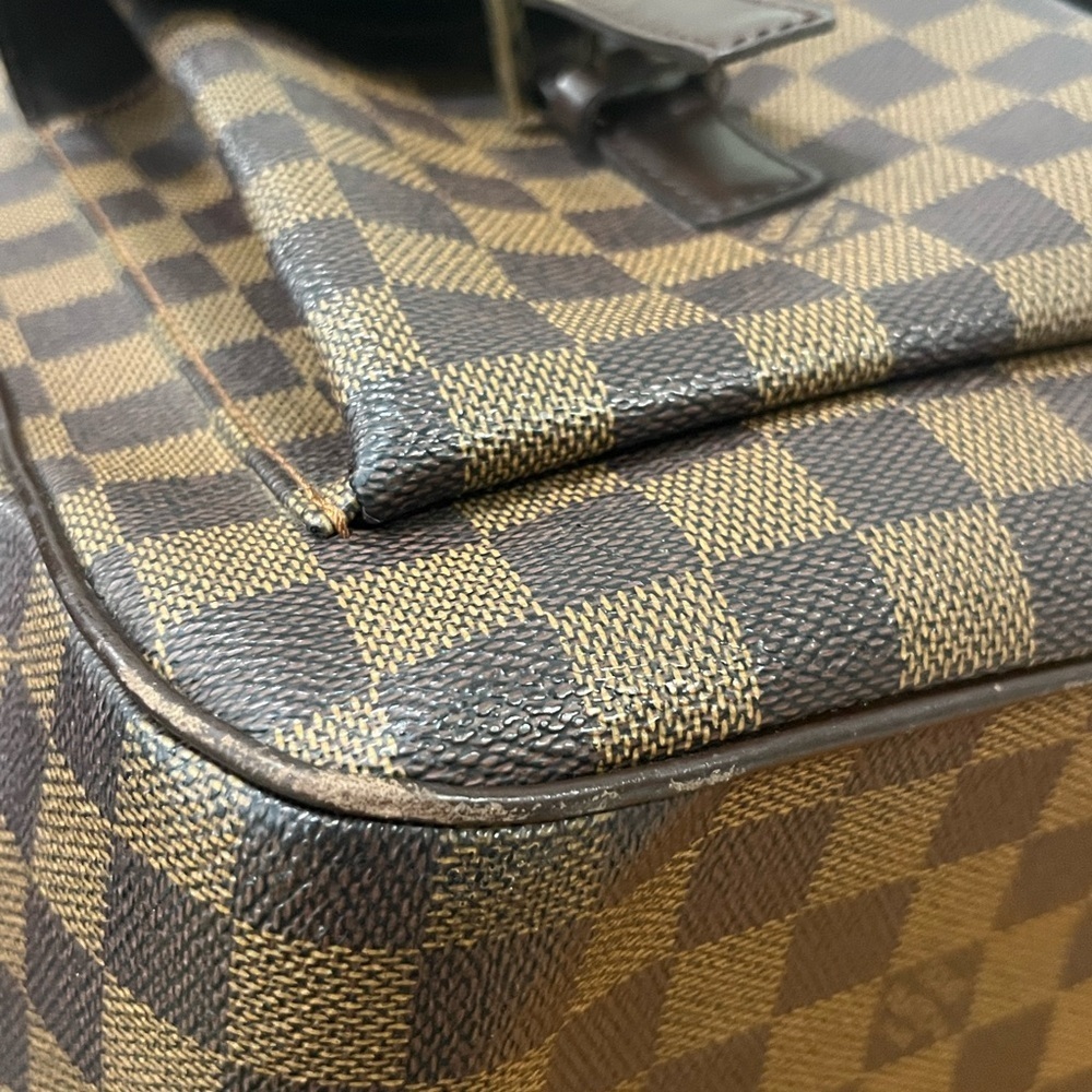 LV Uzes  in Damier Ebene Briefcase with Leather Handles - Picture 10 of 14